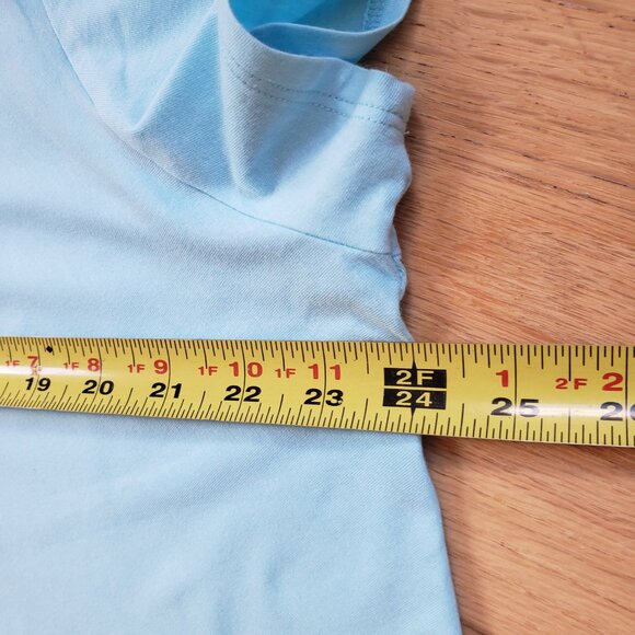 Lands' End Women's Aqua Blue Hi-Low Cotton Blend Short Sleeve Top, Size: 1X - Picture 11 of 16